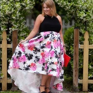 Watercolor high low gown